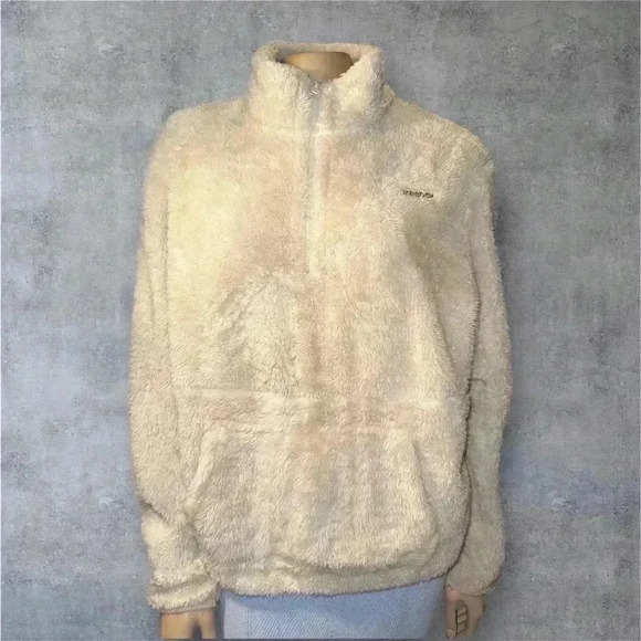 Reebok Women's Size XLarge Fog 1/4-Zip Mock Neck Sherpa Fleece Pullover - Picture 7 of 13